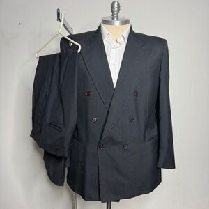 Barry Double Breasted 44R 36W Pinstripe Suit Set Mens